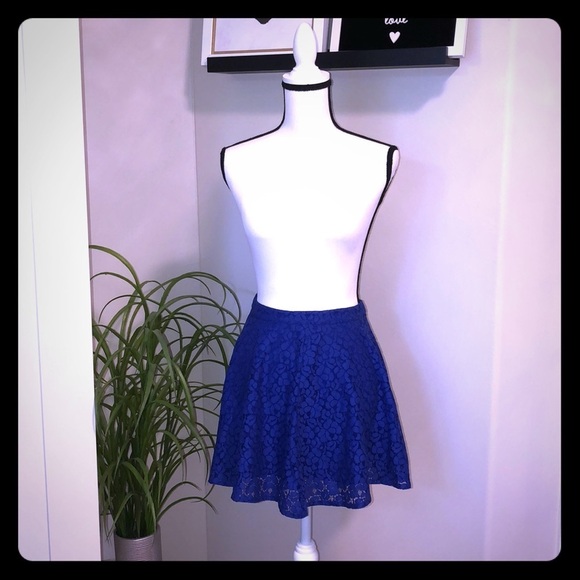 Topshop Dresses & Skirts - Top Shop Blue Lace Skater Skirt